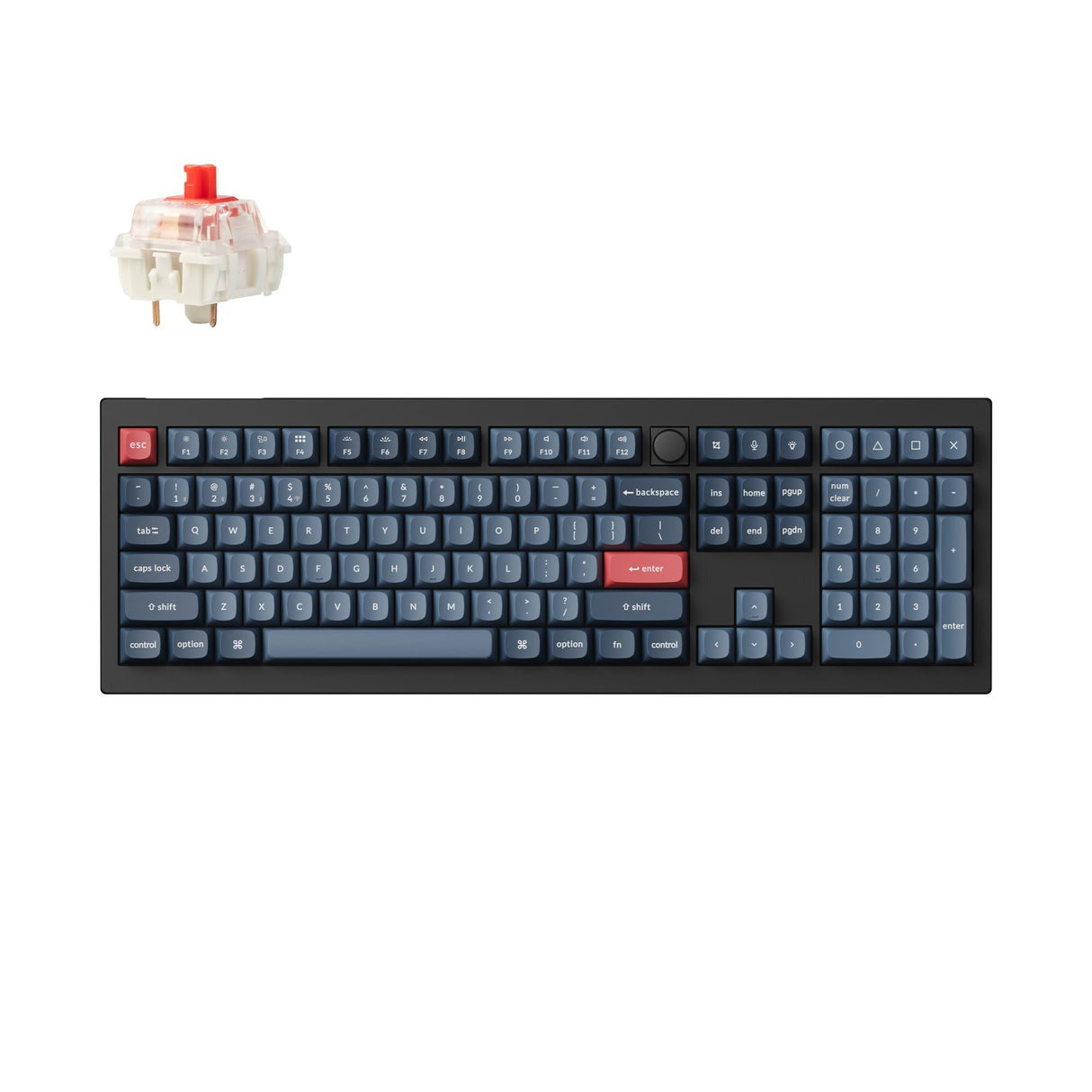Keychron V6 Max QMK/VIA 無線機械式鍵盤 (100%|2.4 GHz、藍牙和有線連接)