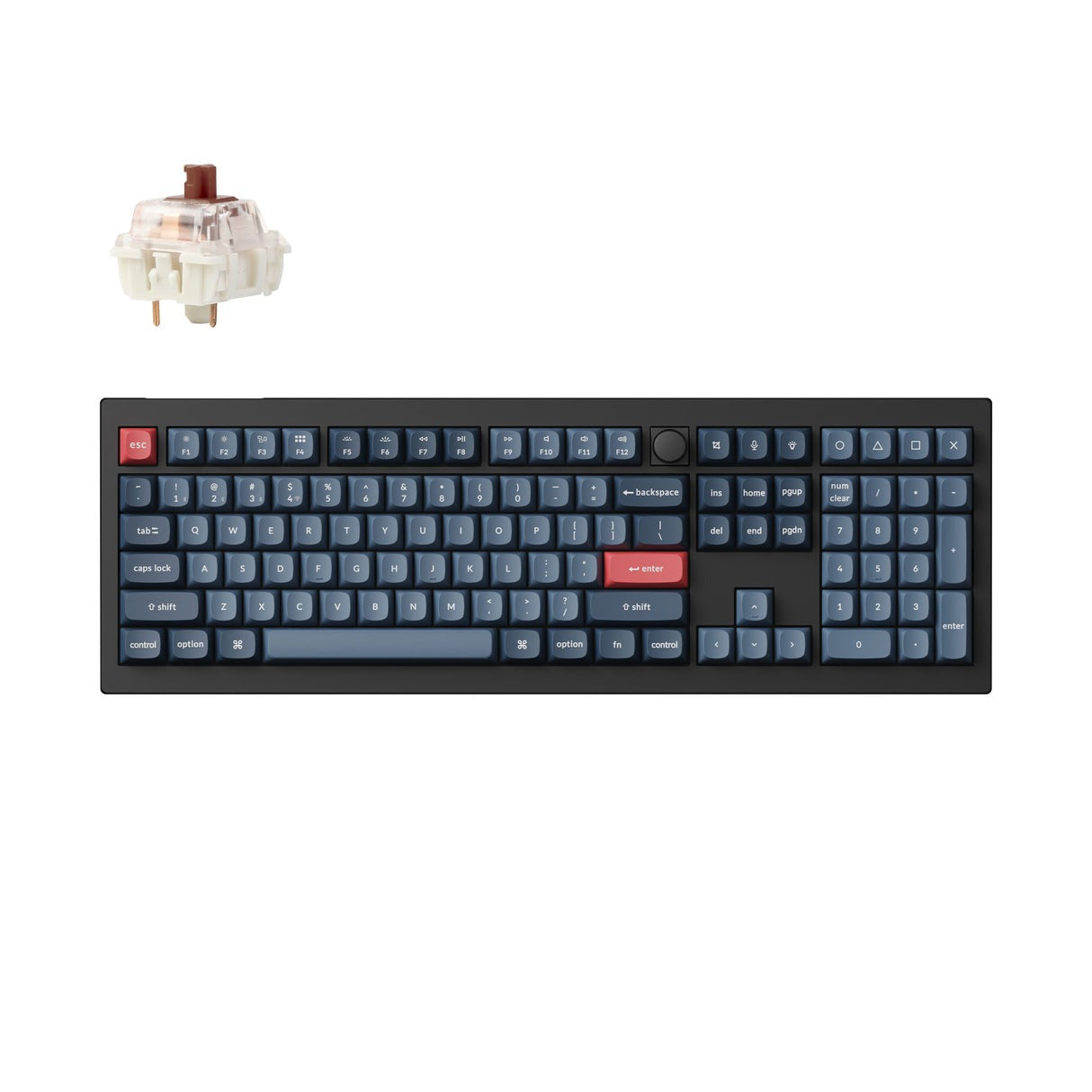 Keychron V6 Max QMK/VIA 無線機械式鍵盤 (100%|2.4 GHz、藍牙和有線連接)