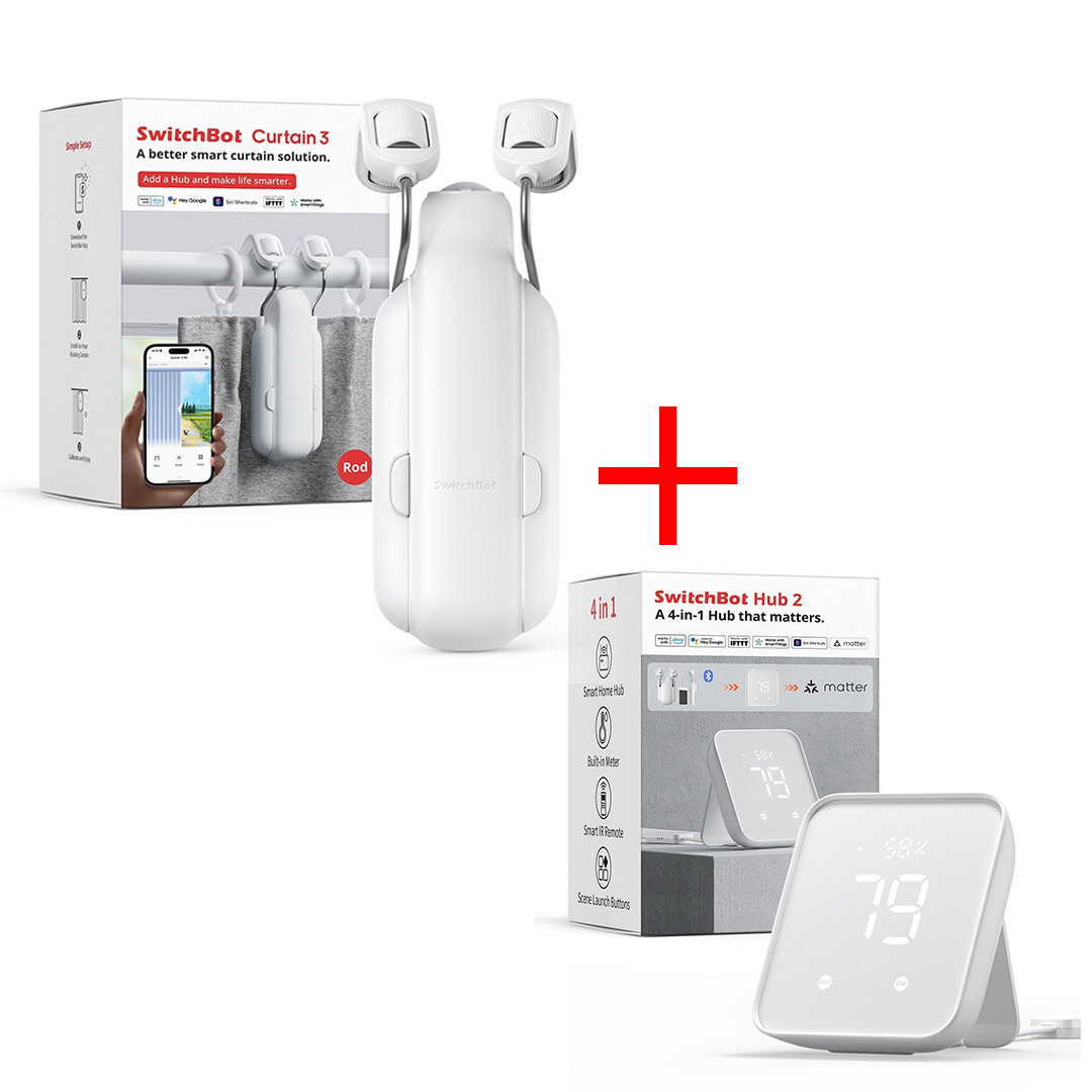 SwitchBot Bundle : Curtain 3 窗簾機器人 *1 + Hub 2 * 1