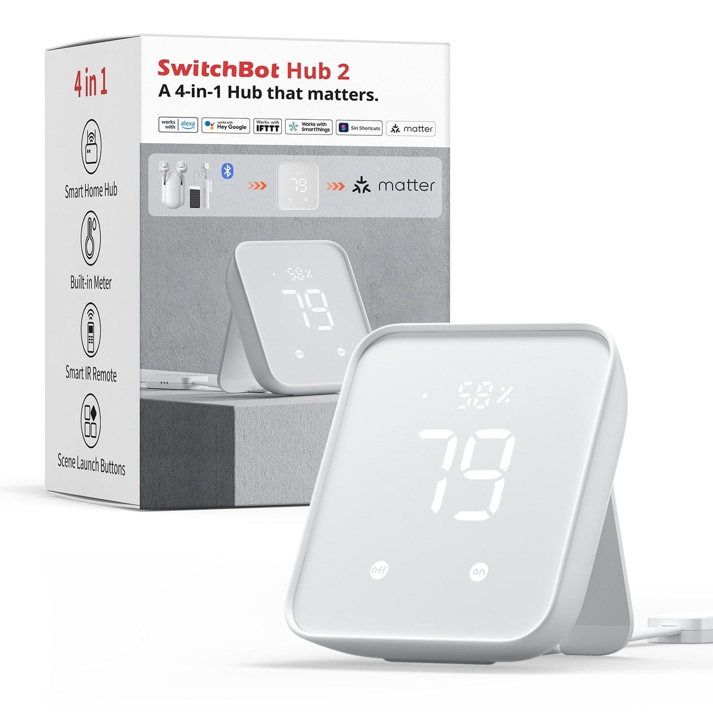 SwitchBot Hub 2 ( 4-合-1 智能管家 )
