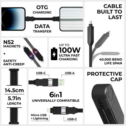 inCharge® X 6-in-1 charging cable